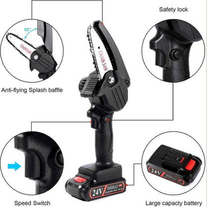 Royaleva Upgraded 24V Mini Chainsaw Lightweight Cordless