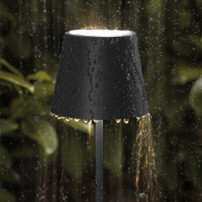 Dimmable Tall Table Lamp - Touch-Activated, USB-C Rechargeable Modern Lighting - Matte Brown