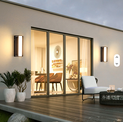 Royelux Modern Outdoor Solar LED Wall Sconce Light for Exterior Garden & Patio Lighting