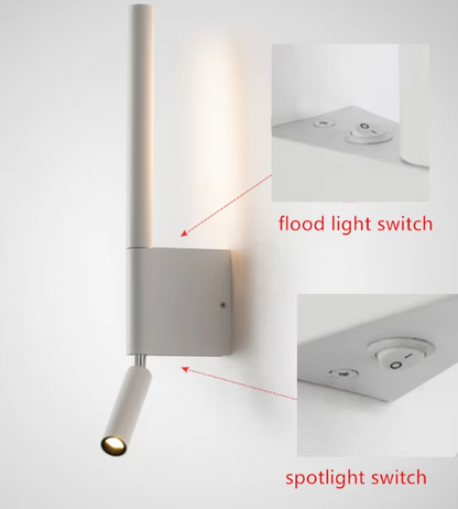 Royelux Adjustable Bedside Reading Lamp - Modern Minimalist Aluminum LED Wall Sconce
