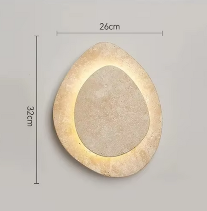 LuxRoyale Modern Travertine Stone LED Wall Sconce Light Fixture