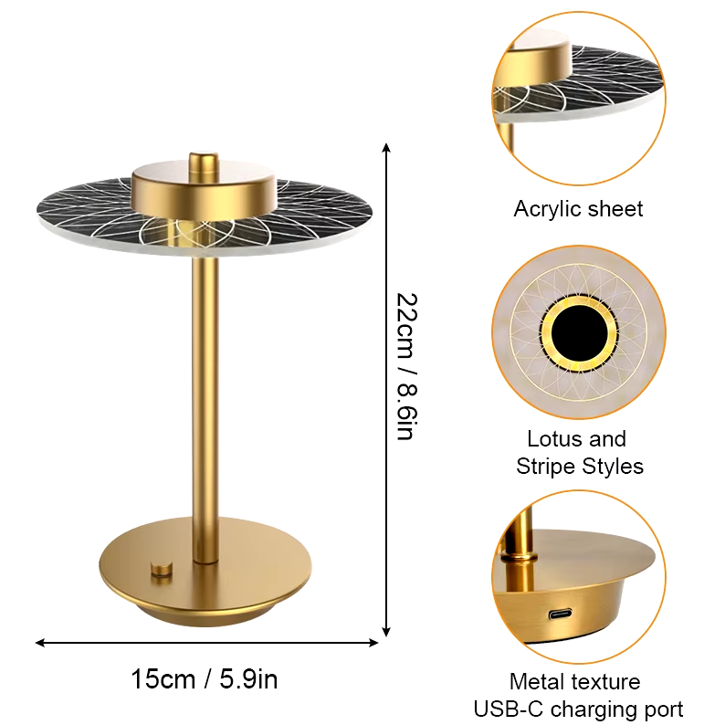 CrystalBeam Cordless LED Table Lamp – Sleek, Portable, and Functional - Default Title