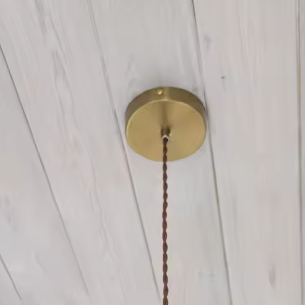 LuxRoyale Vintage Copper Freehand Painting Ceramic Pendant Lamp