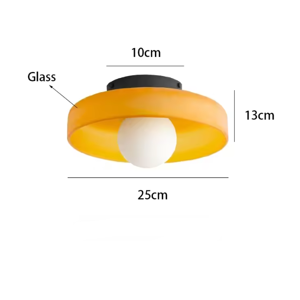 LuxRoyale Modern Glass Wall Ceiling Lamp-Japandi Minimalist Flush Mount LED Fixture