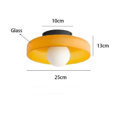 LuxRoyale Modern Glass Wall Ceiling Lamp-Japandi Minimalist Flush Mount LED Fixture