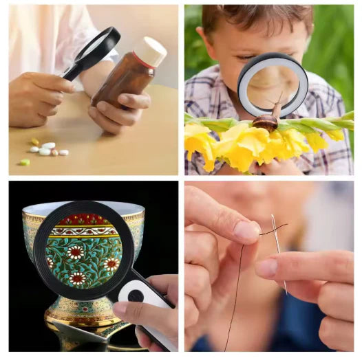Royaleva Optical Magnifying Glass 30X Handheld Seniors Reading Magnifying For Reading