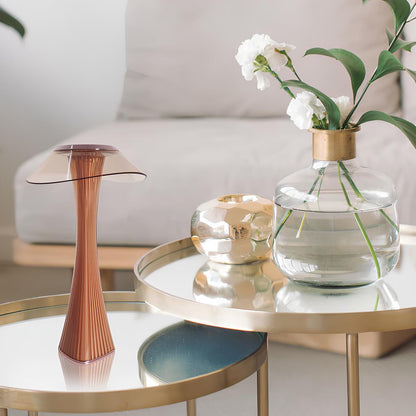 LuxRoyale Sculpted Flare Lamp Cordless Rechargeable LED Table Light