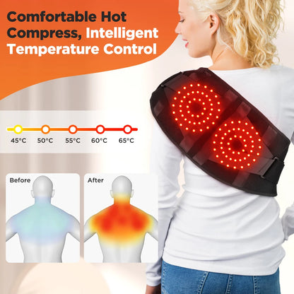 Luxora Cordless Ergonomic Heated Lumbar Support Belt with Red Light for Comfort and Relief