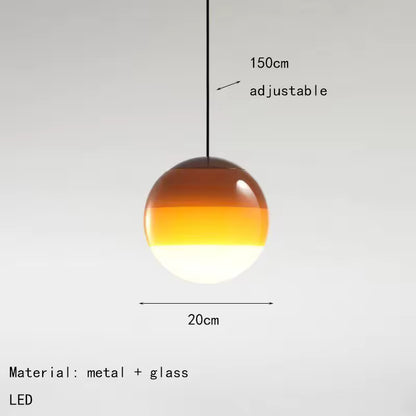 LuxRoyale Gradient Glass Pendant Light, Dual Color Temperatures Kitchen Island