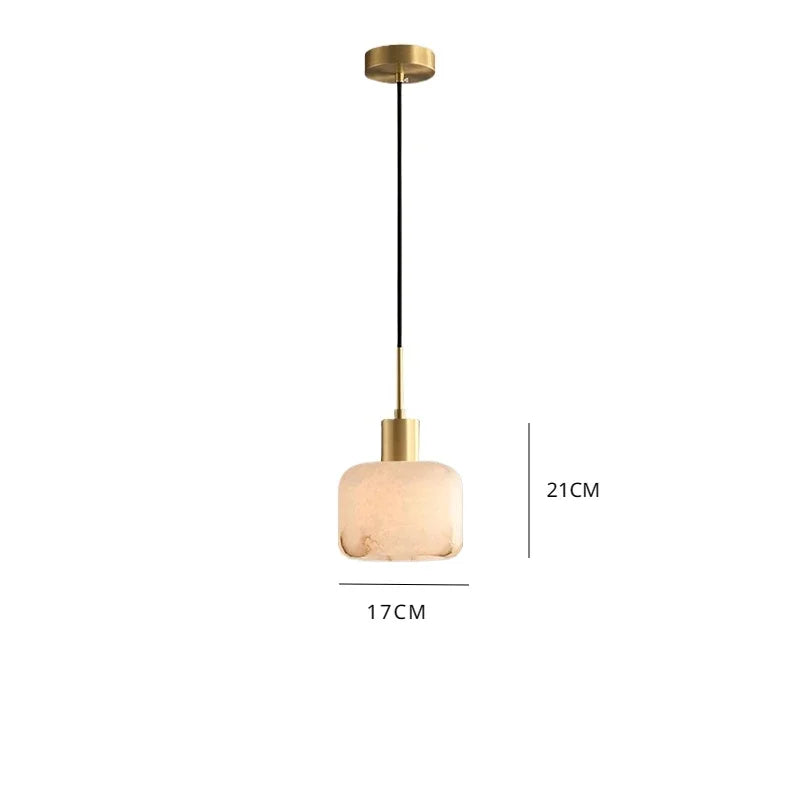 RoyaleGlow Alabaster & Brass Pendant Light- Modern Ceiling Lamp