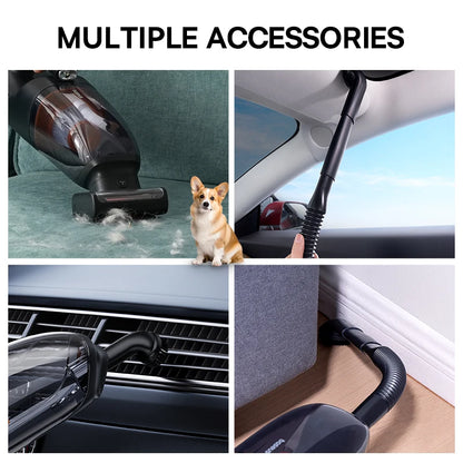 Wireless Car Vacuum Cleaner – Baseus AP02 with Roller Brush & LED Light