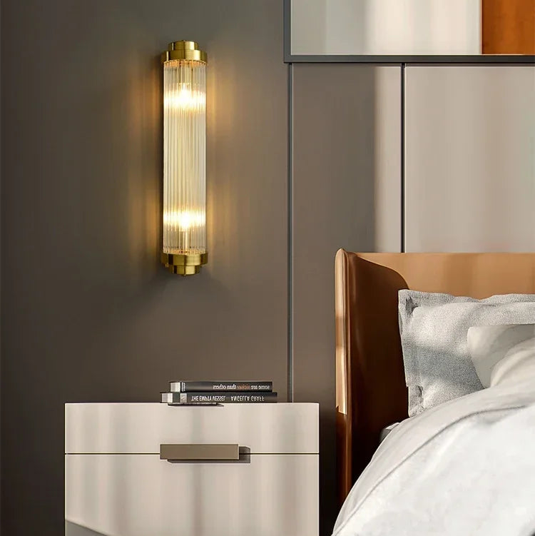 Royallure Art Deco Brass Wall Light Sconce for Bathroom and Living Room Illumination