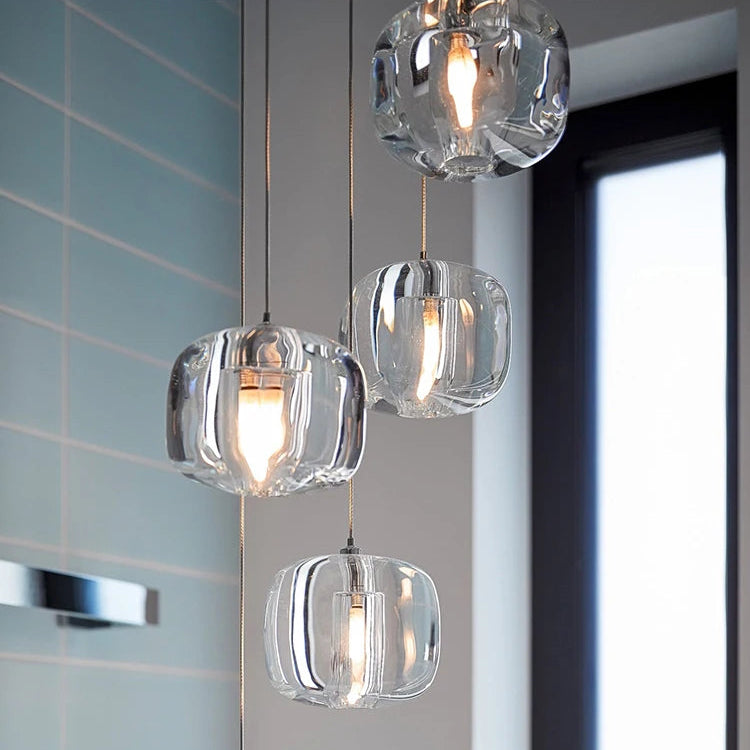 Luxora Modern Colored Glass Multi Pendant Chandelier for Dining Room & Living Room