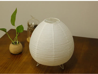 Royallure Wabi-Sabi LED Table Lamp – Minimalist Wood & Fabric, Warm Ambient Glow