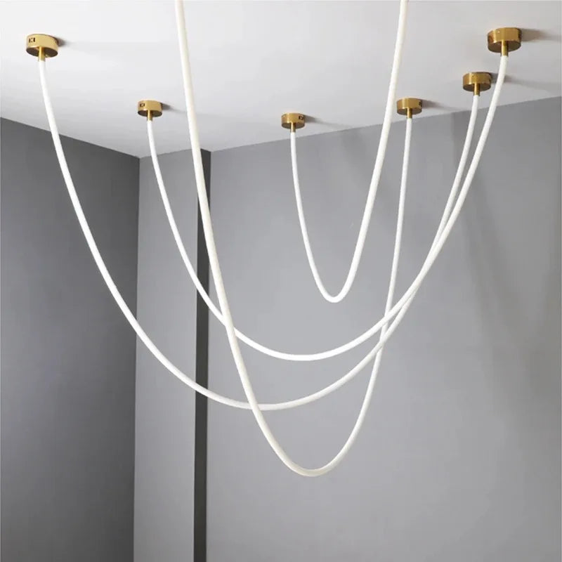 Minimalist line art design chandelier living room dining room decoration chandelier hall LED lighting