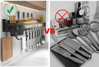 Luxora Wall Mounted Kitchen Storage Rack Organizer - Durable and Space-Saving Solution