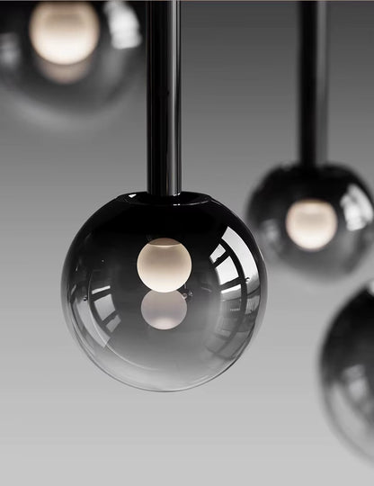 RoyaleGlow Modern Glass Bubble Pendant Chandelier for High Ceilings & Staircases