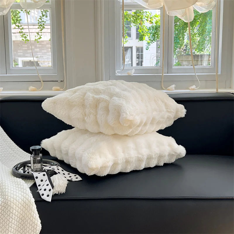 Lumora Luxe Faux Fur Cushion Cover With Plush Texture, Premium Home Decor for Sofa, Bed