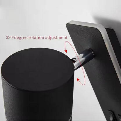 Lumora Nordic Minimalist Rotatable LED Wall Sconce Lamp - Modern Black and White Wall Lights for Reading and Ambient Lighting