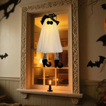 Rayvia Halloween LED Light-Up Witch Ghost Hanging Ornaments Indoor Outdoor Decor