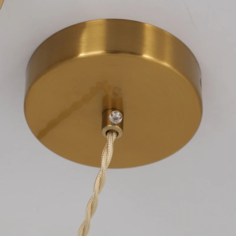 LuxRoyale Vintage Ribbed White Ceramic Minimalist Pendant Light Gold Hardware
