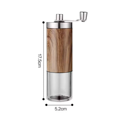 Luxora Wood Grain Manual Coffee Grinder - Portable Ceramic Hand Crank