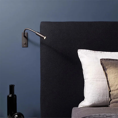 LuxRoyale Gooseneck Led Wall Sconce - Integrated Led, Adjustable Gooseneck, Art Deco Bedroom Lighting