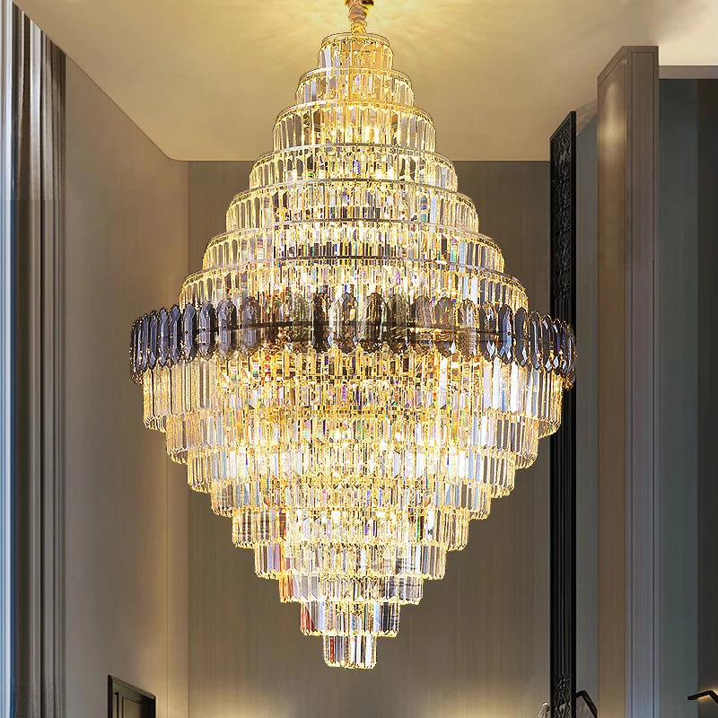 RoyaleGlow Anwar Crystal Chandelier Custom Size Luxury
