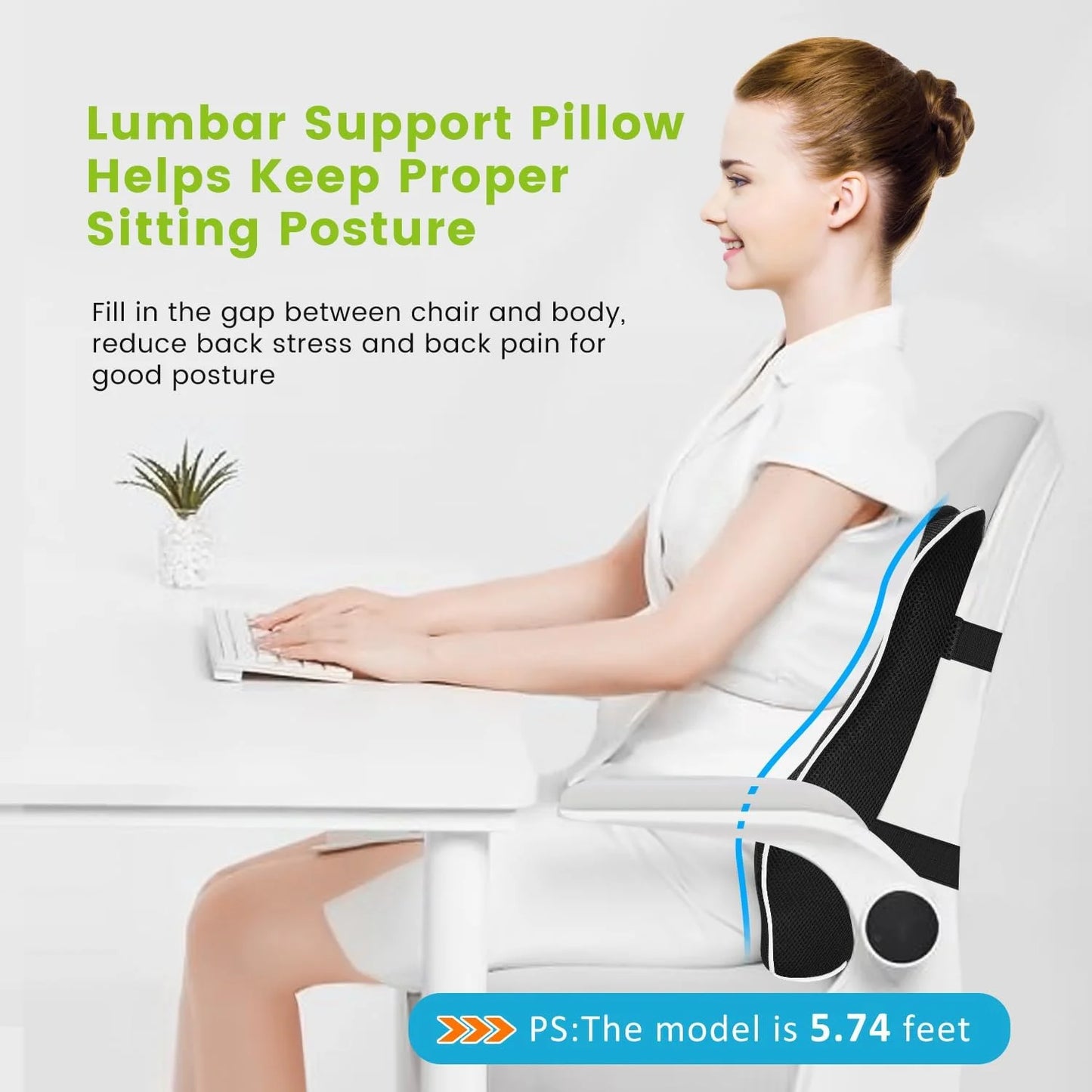 Luxora Ergonomic Lumbar Support Pillow for Office Chair and Car Seat