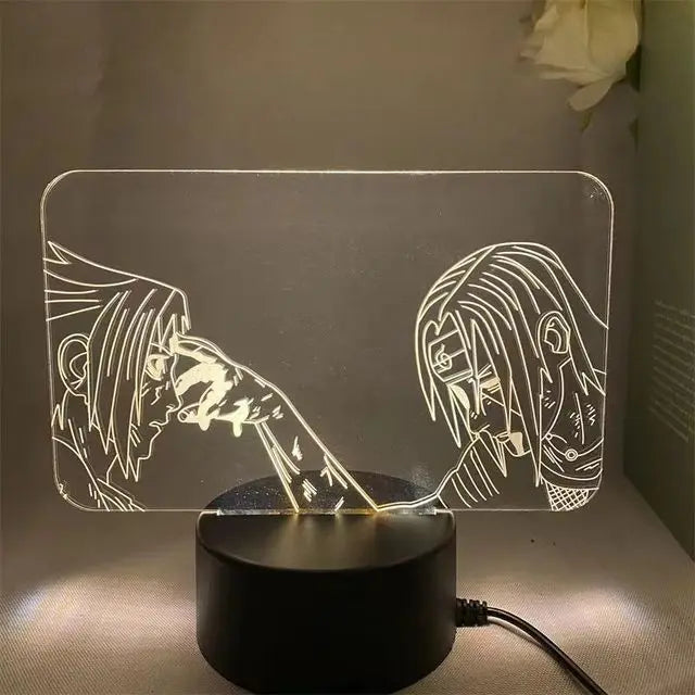 Naruto 3D LED Night Lamp - Anime Character Light with Kakashi, Sasuke, Sakura, and Naruto for Kids' Room Decor and Gifts - I