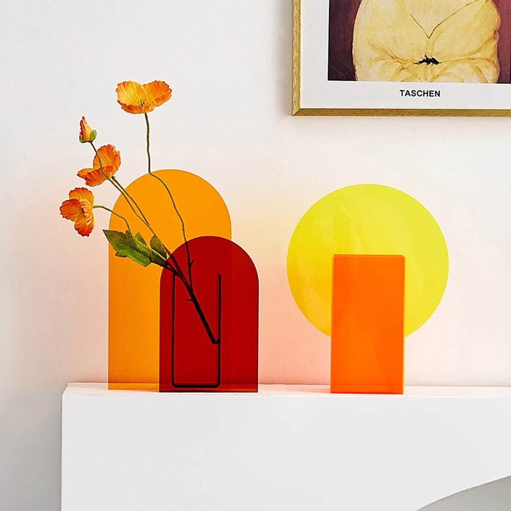 RoyaleGlow Artistic Acrylic Vase for Modern Decor