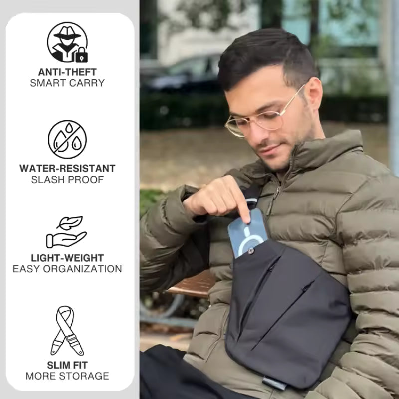 RoyaleGlow Anti-Theft Crossbody Bag – RFID Blocking Waterproof with Hidden Pockets