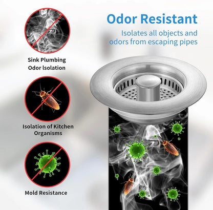 Lumora Kitchen Sink Drain Strainer 3-in-1 Premium Design