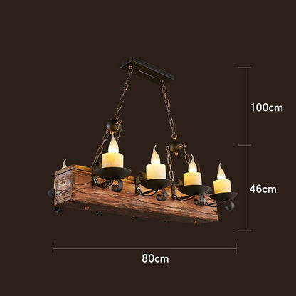 Royaleva Antique Industrial Wood LED Ceiling Light - Pendant Lamps For Vintage Home Decor