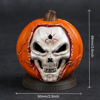 Royelux Luminous Pumpkin Skull Resin Statue Halloween Horror Home Decoration
