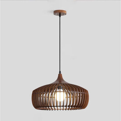 Lumora Japandi Wooden Pendant Light - Modern Minimalist Kitchen Island Lighting