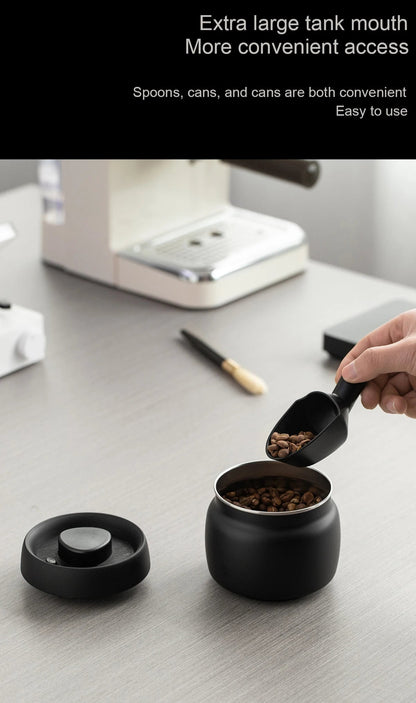 Royallure Stainless Steel Vacuum Sealed Coffee Canister for Beans, Tea & Kitchen
