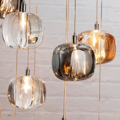 Luxora Modern Colored Glass Multi Pendant Chandelier for Dining Room & Living Room
