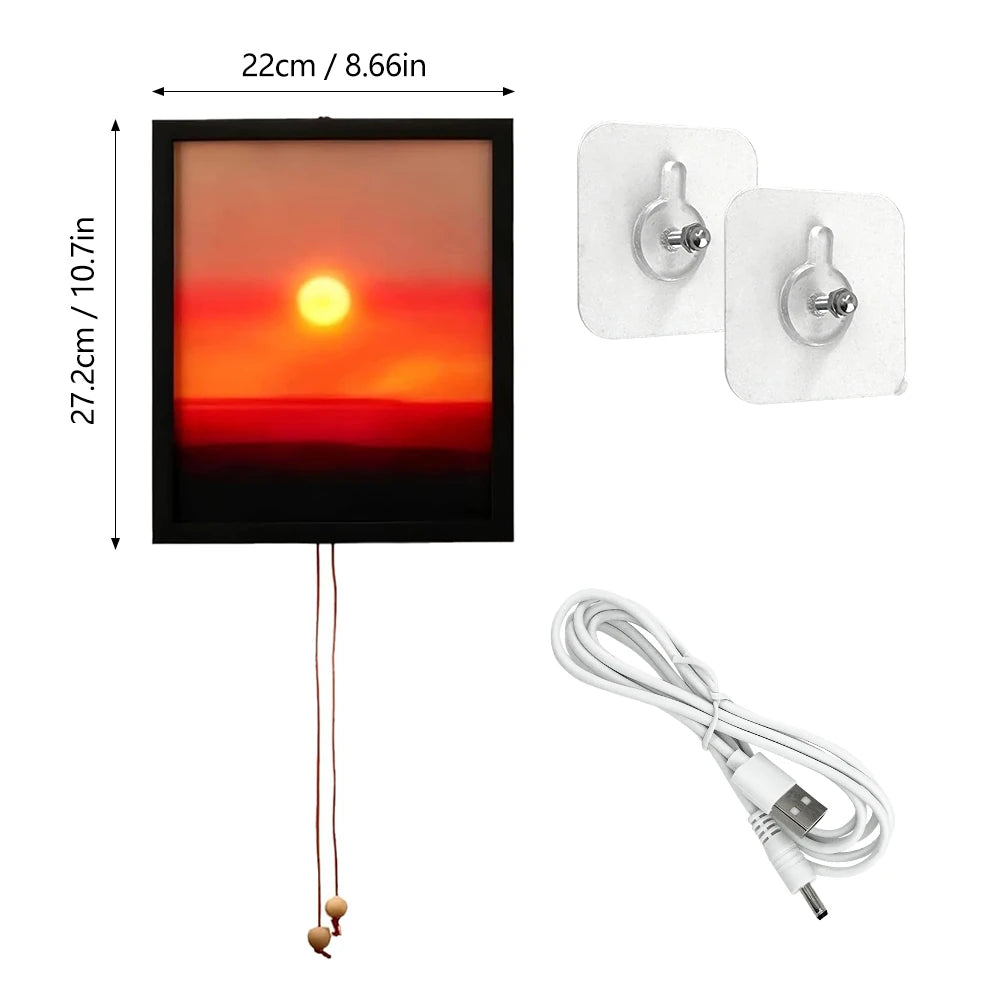 Luxora Kinetic Sunrise Wall Lamp - Rechargeable Movable Scenery Wall Light