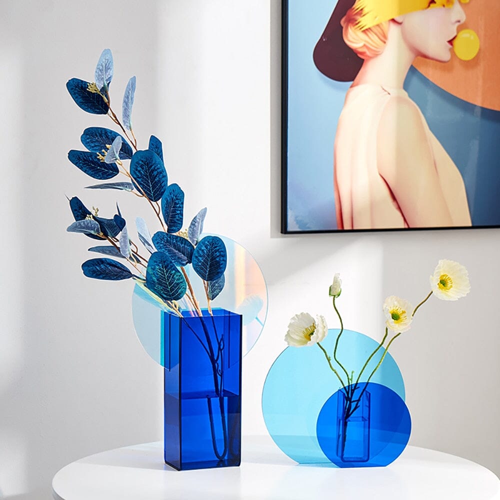RoyaleGlow Artistic Acrylic Vase for Modern Decor