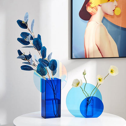 RoyaleGlow Artistic Acrylic Vase for Modern Decor