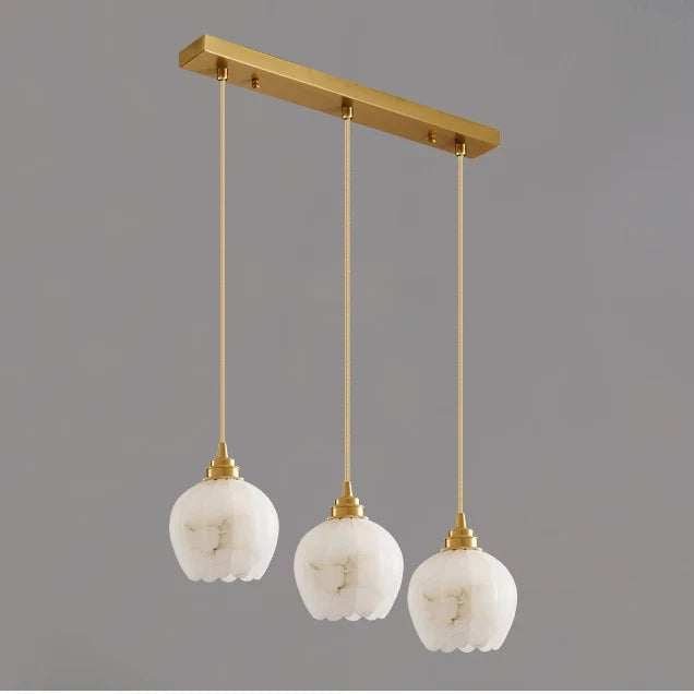 RoyaleGlow Wabi-Sabi Marble Pendant Light - Japandi Minimalist Hanging Lamp