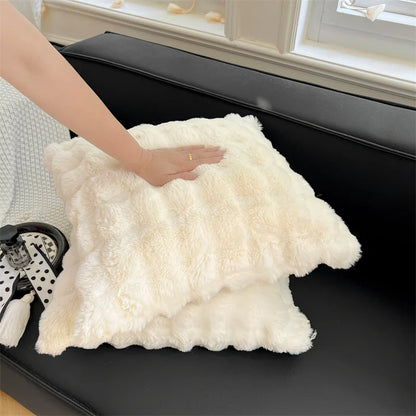 Lumora Luxe Faux Fur Cushion Cover With Plush Texture, Premium Home Decor for Sofa, Bed