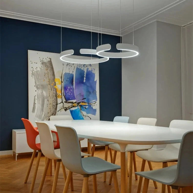 Rayvia Modern LED Pendant Light Round Design With Adjustable Brightness Warm White