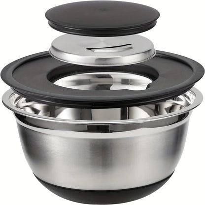 Rayvia Professional Stainless Steel Mixing Bowl Set with Airtight Lids & Graters