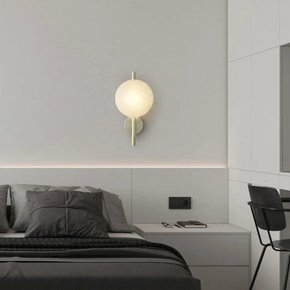 LuxRoyale Nordic Round Glass Wall Light Ceto Minimalist Sconce For Modern Hallway