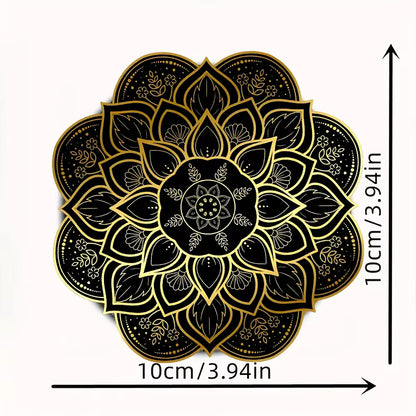 Royallure Elegant Wooden Coaster Heat Resistant with Mandala Flower Design for Table Protection