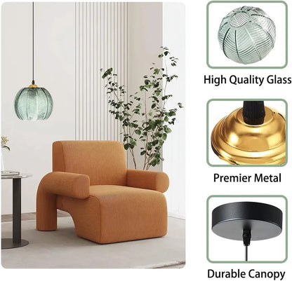 Luxora Glass Pendant Light with Green Tint for Living Room and Dining Spaces