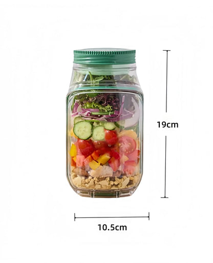 Royallure Salad Shaker Jar with Built-In Dressing Cup for Home, Outdoor, Travel And Par