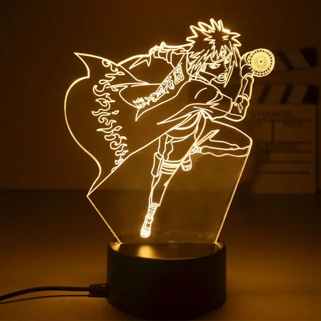 Naruto 3D LED Night Lamp - Anime Character Light with Kakashi, Sasuke, Sakura, and Naruto for Kids' Room Decor and Gifts - E